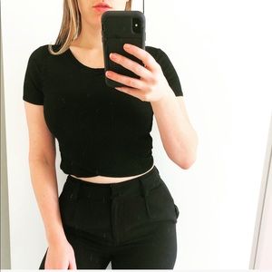 Vintage feel Silence & Noise black ribbed crop top